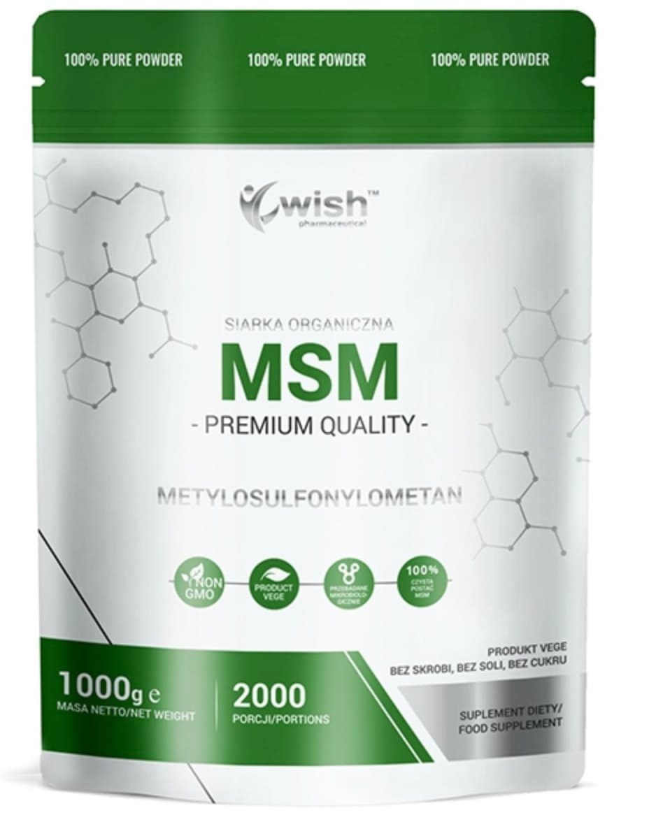 Wish MSM Siarka Organiczna 1kg – Wish förpackning
