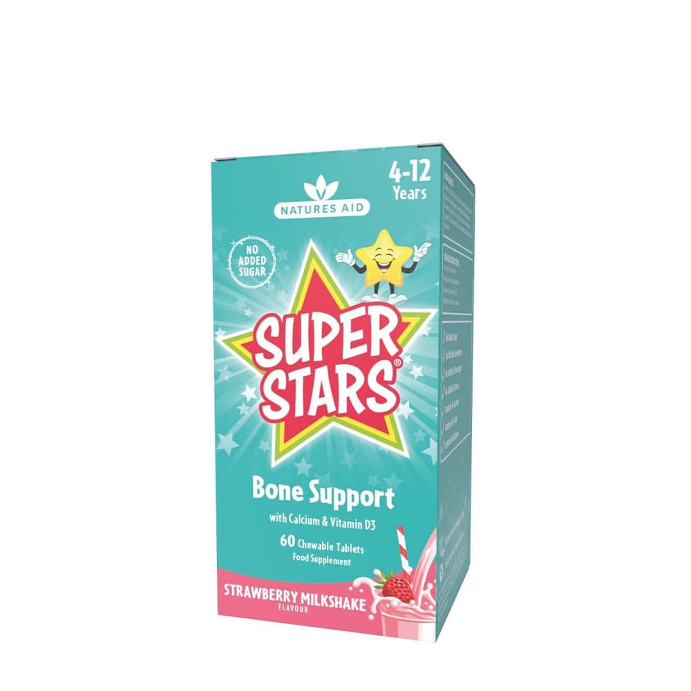Natures Aid - Super Stars Bone Support - 60 Gummies Tabs – Nature's Aid förpackning