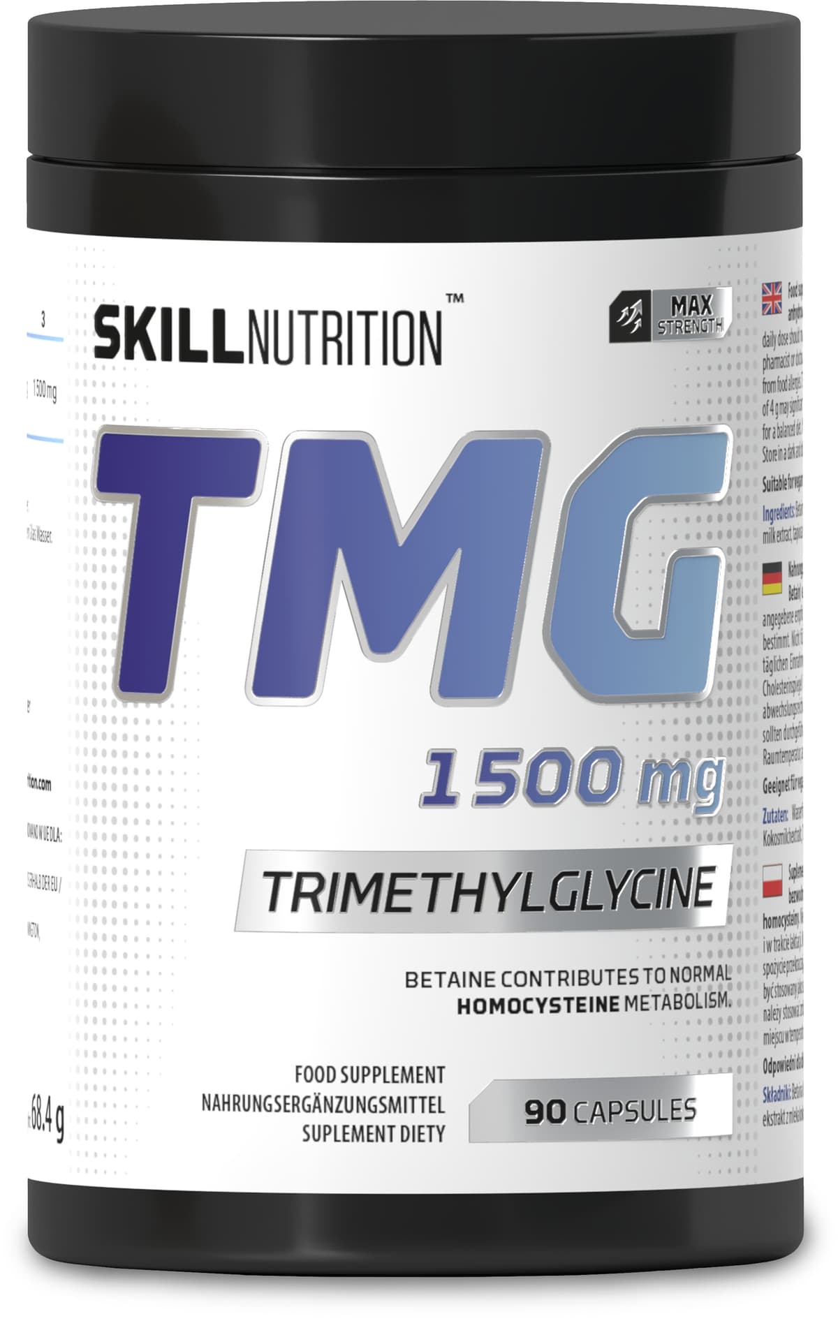 Skill Nutrition - TMG - 90 Capsules – Skill Nutrition förpackning