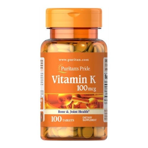 Puritan's Pride - Vitamin K - 100 Tabs – Puritan's Pride förpackning