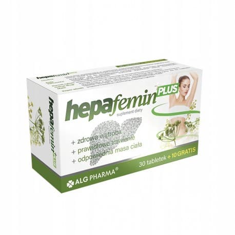 Alg Pharma - Hepafemin PLUS - 40 Tablets (30 + 10 free) – Alg Pharma förpackning