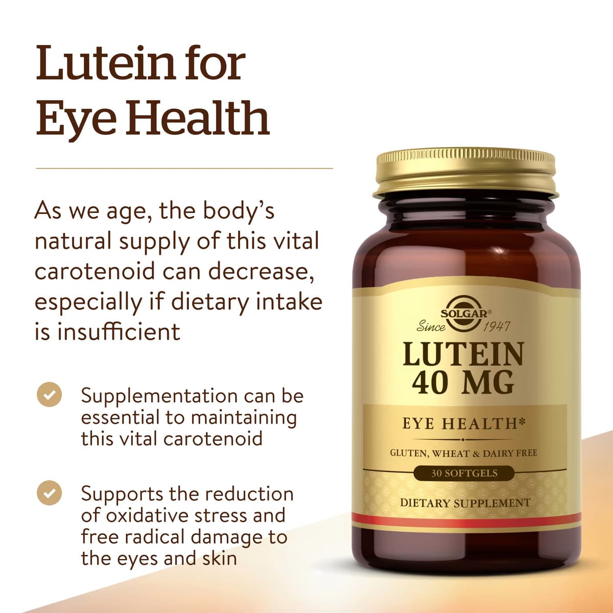 Solgar - Lutein (40 mg - 30 kapsler)