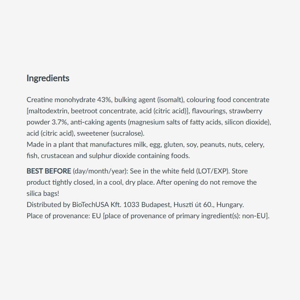 BioTechUSA - Kreatingodis - Tuggtabletter, 80 portioner