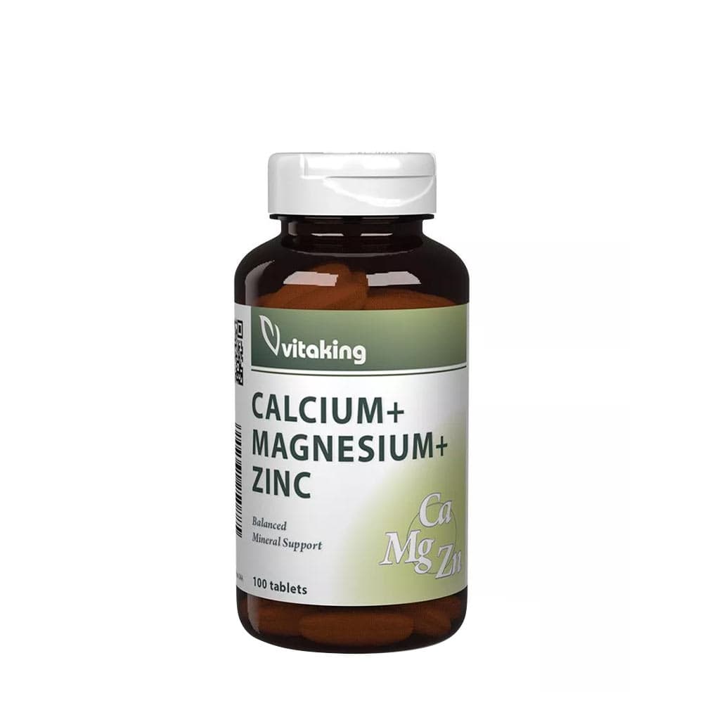 Vitaking - Calcium + Magnesium + Zinc - 100 Tabs – Vitaking förpackning