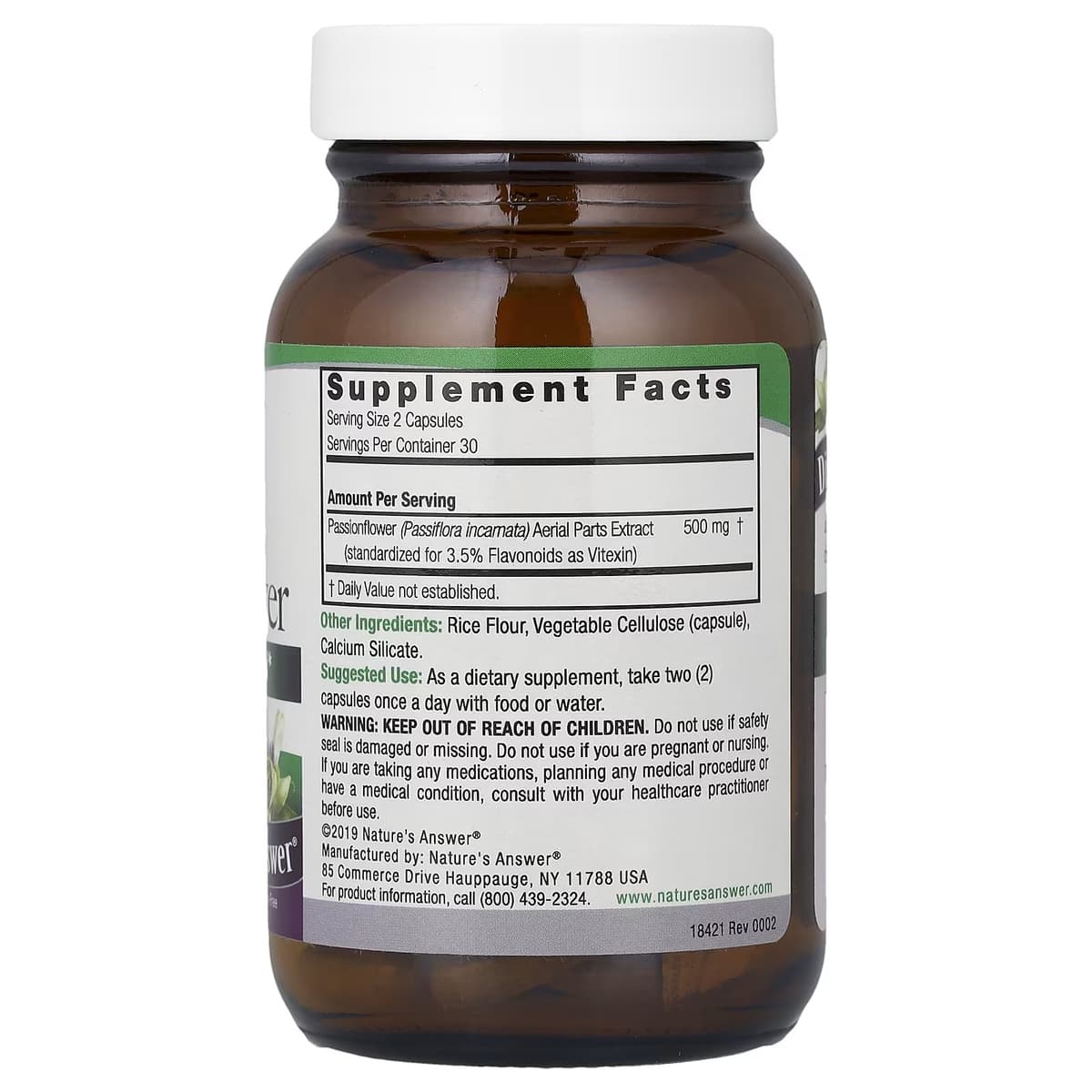 Nature's Answer - Passionflower - 60 Vcaps