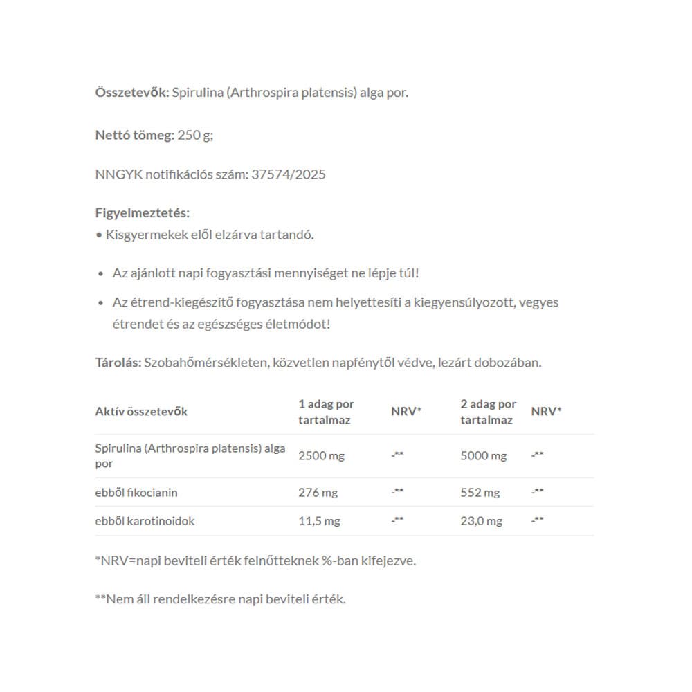 JutaVit - Spirulina Powder - 250 g