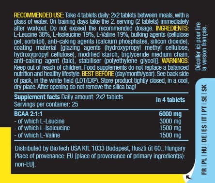 BioTechUSA - BCAA 6000 - 100 Tablets