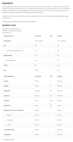 OstroVit - Isotonic + BCAA, L-Carnitine, L-Glutamine - 500g