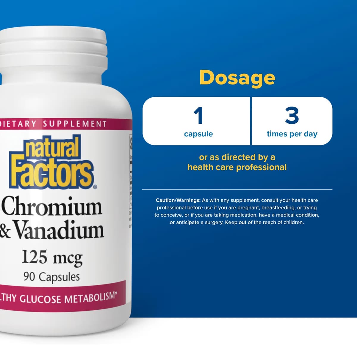 Natural Factors - Chromium & Vanadium - 90 Caps