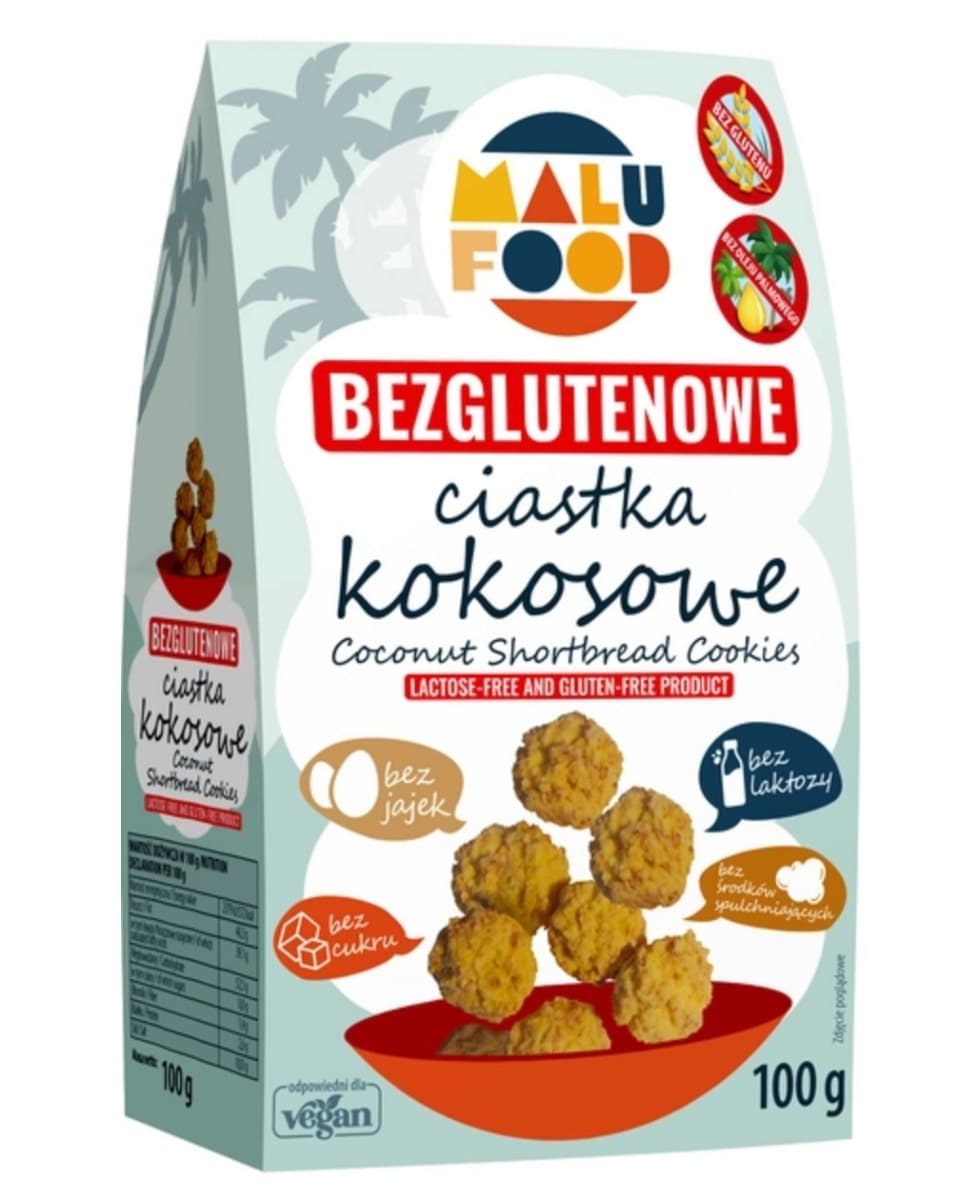 Malu Food - Coconut Shortbread Cookies - 100g – Malu Food förpackning