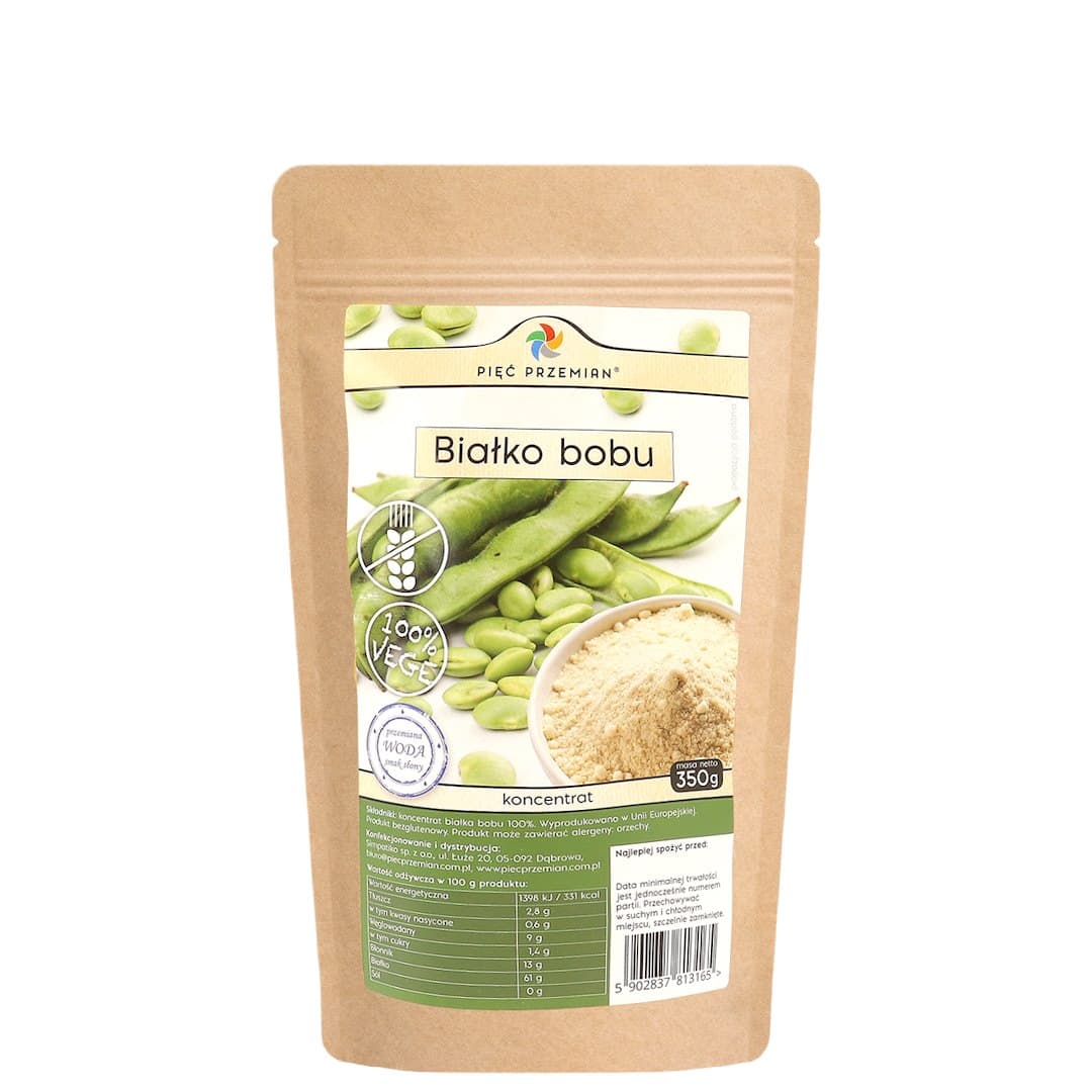 Pięć Przemian - Fava Bean Protein Concentrate - 350g – Pięć Przemian förpackning