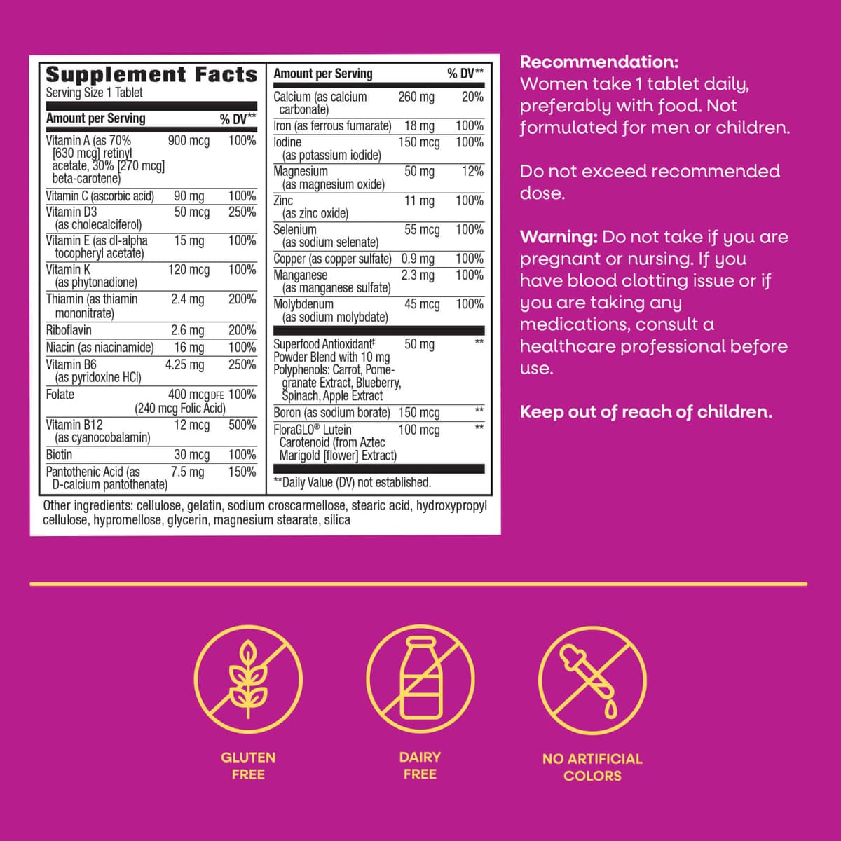 Alive! Women's Complete Multivitamin - 50 Tablets (KORT DATUM 2026-09-30)