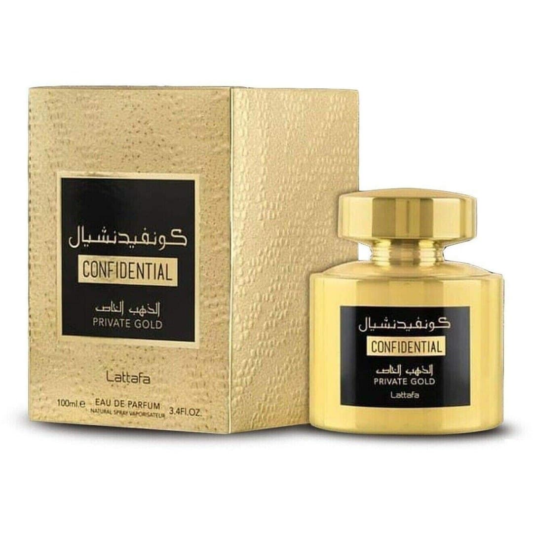 Lattafa - CONFIDENTIAL PRIVATE GOLD (USX) EDP 100 ml – Lattafa förpackning