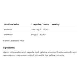 Allnutrition - Vitamin C + D3 - 30 Caps (KORT DATUM 2026-08-30)