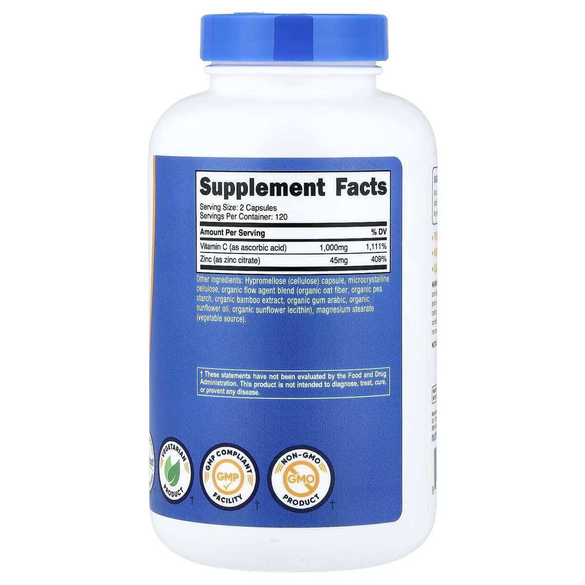 Nutricost - Vitamin C With Zinc - 240 Caps