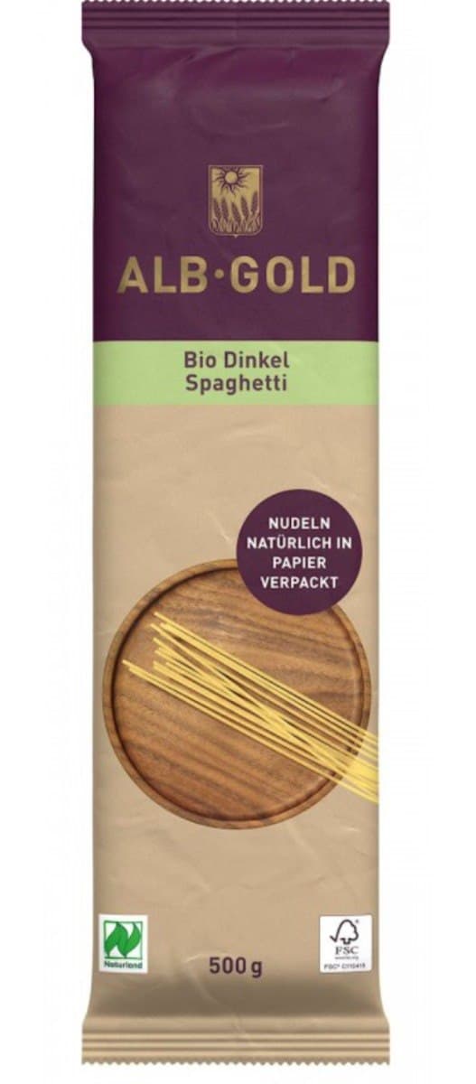 Alb-Gold - Makaron (Orkiszowy) Spaghetti BIO 500 g – Alb-Gold förpackning
