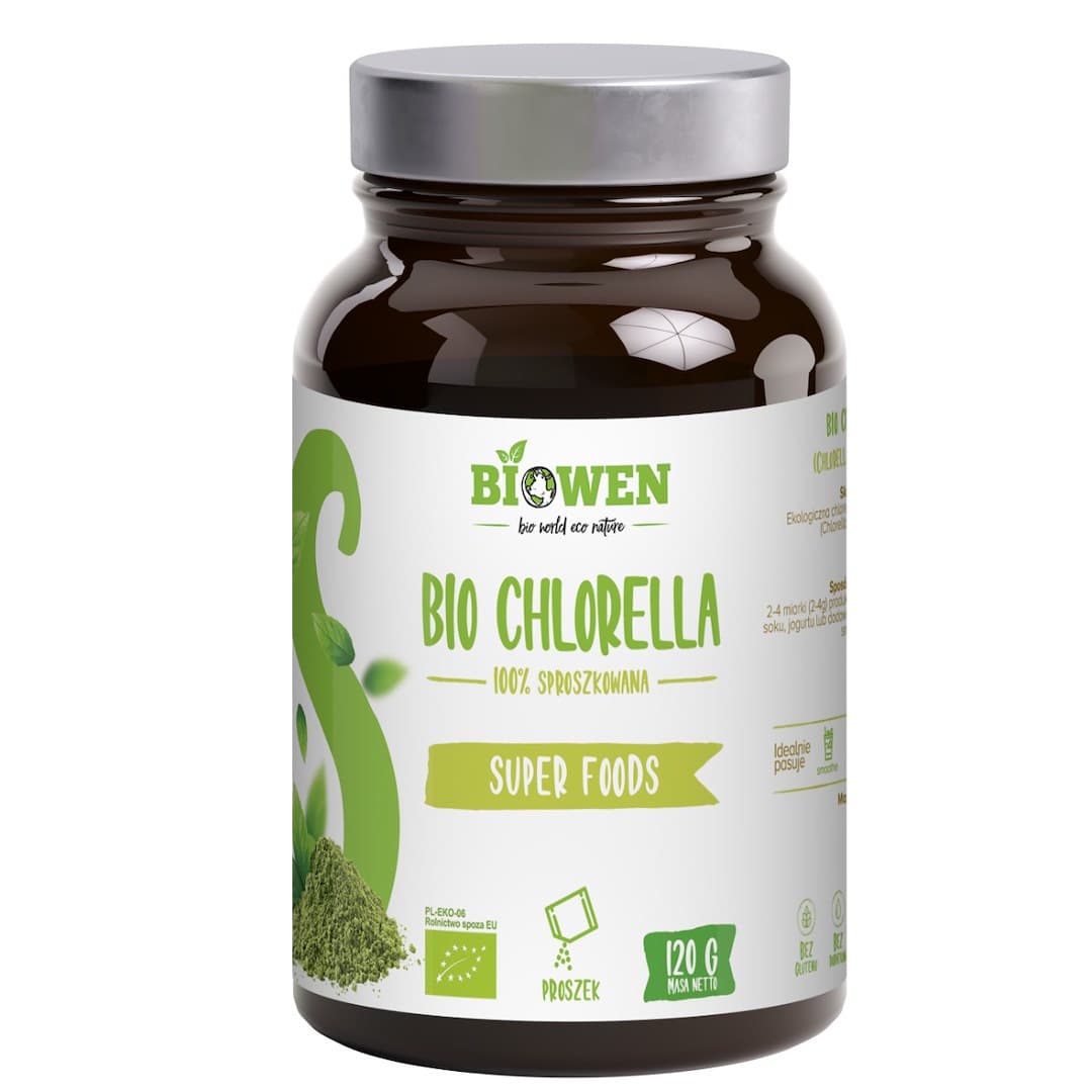 Biowen - Organic Chlorella Powder 120g – Biowen förpackning