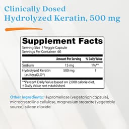 Doctor's Best - Hydrolyzed Keratin, 500mg - 60 Vcaps