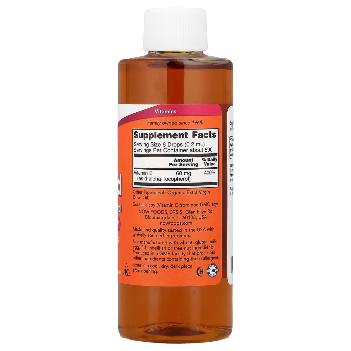 Now Foods - Vitamin E Liquid D-Alpha Tocopherol - 118ml