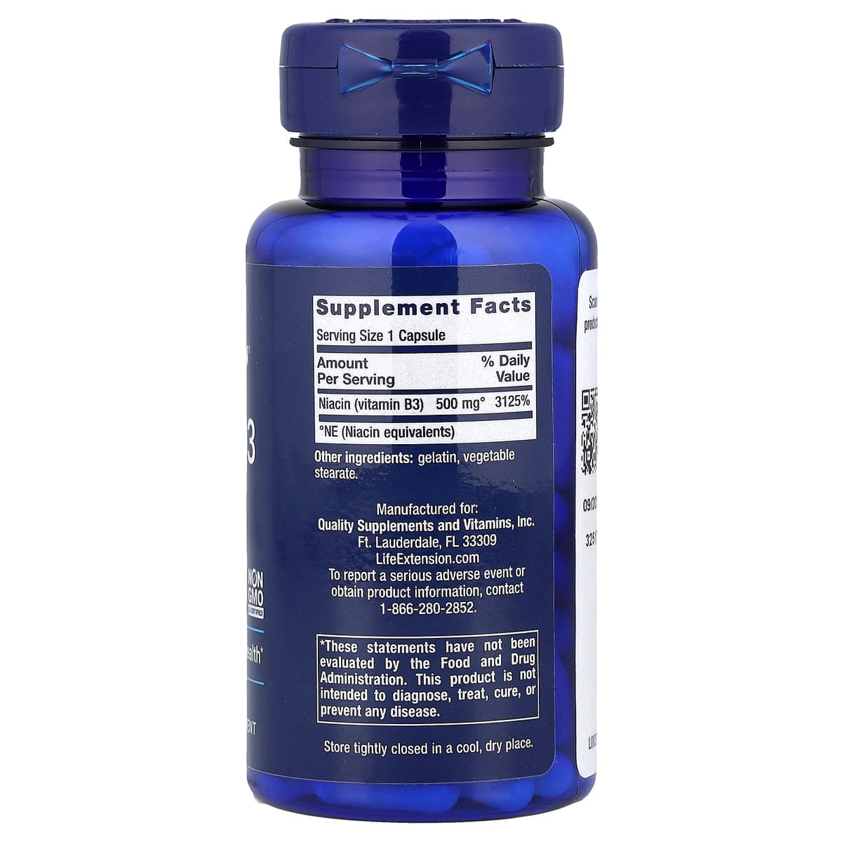 Life Extension - Vitamin B3 Niacin - 100 Capsules
