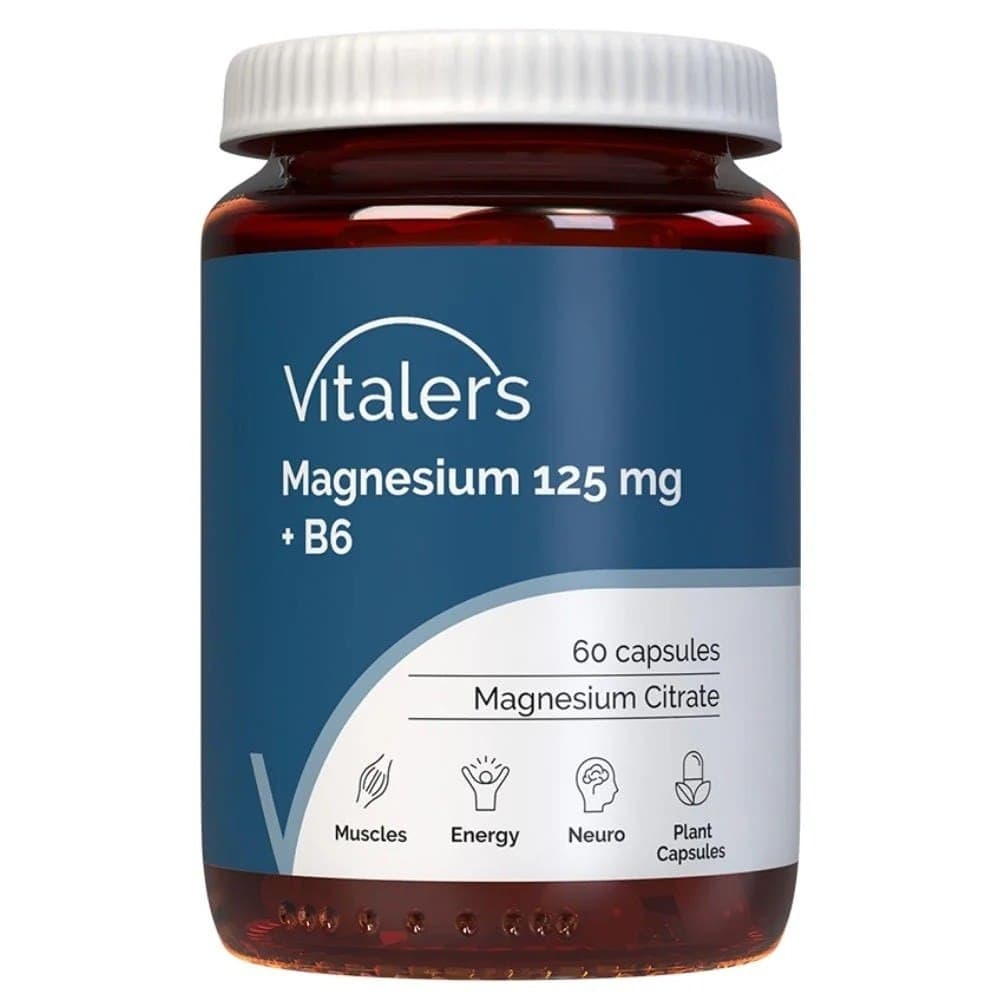 Vitalers - Magnesium + B6 - 60 Caps – Vitalers förpackning