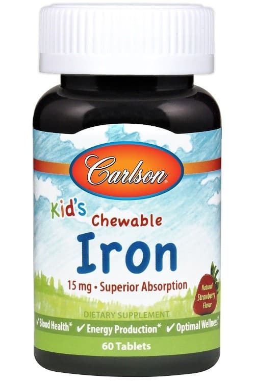 Carlson Labs - Kid'S Gummies Iron, 15mg Strawberry - 60 Tabs – Carlson Labs förpackning