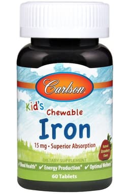 Carlson Labs - Kid'S Gummies Iron, 15mg Strawberry - 60 Tabs