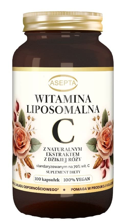 Asepta - Liposomal Vitamin C With Wild Rose Extract - 100 Caps – Asepta förpackning