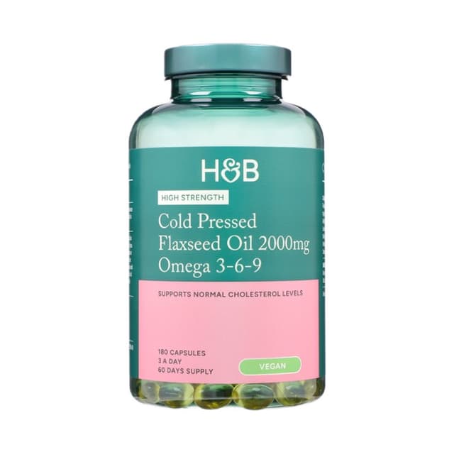 Holland & Barrett - Kylmäpuristettu pellavansiemenöljy, Omega 3-6-9 – Holland & Barrett