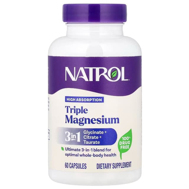 Natrol - Trippelmagnesium - 60 kapslar – Natrol