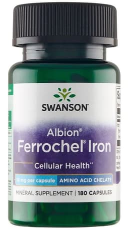 Swanson - Albion Ferrochel Iron - 18mg - 180 Caps