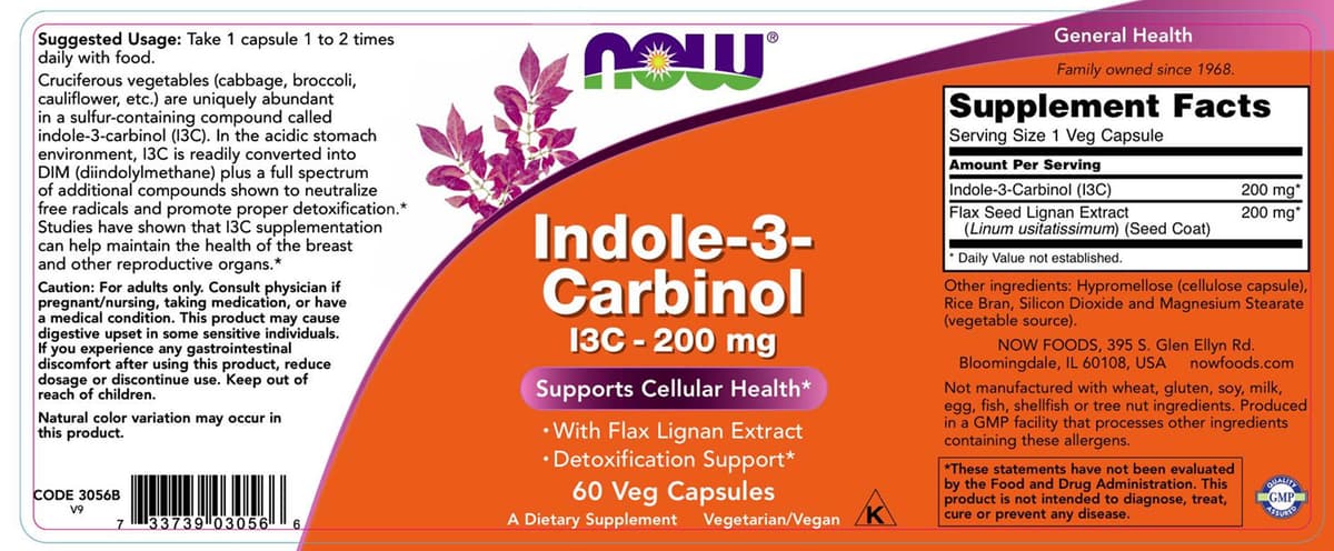 NOW Foods - Indole-3-Carbinol - 60 Vcaps