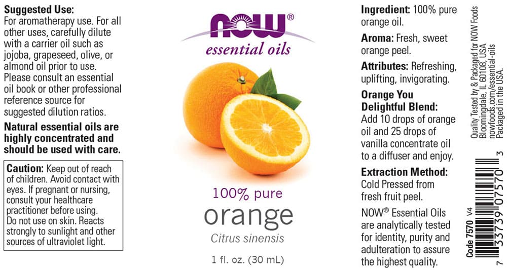 NOW Foods - Eteerinen öljy, Appelsiiniöljy puhdas - 30ml