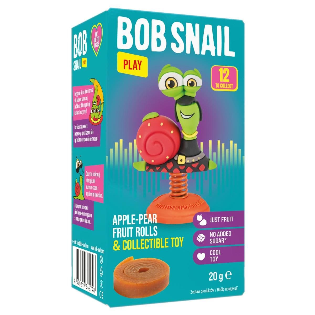 B.O.B SNAIL - Fruit Rolls & Collectible Toy - 20g – B.O.B SNAIL förpackning