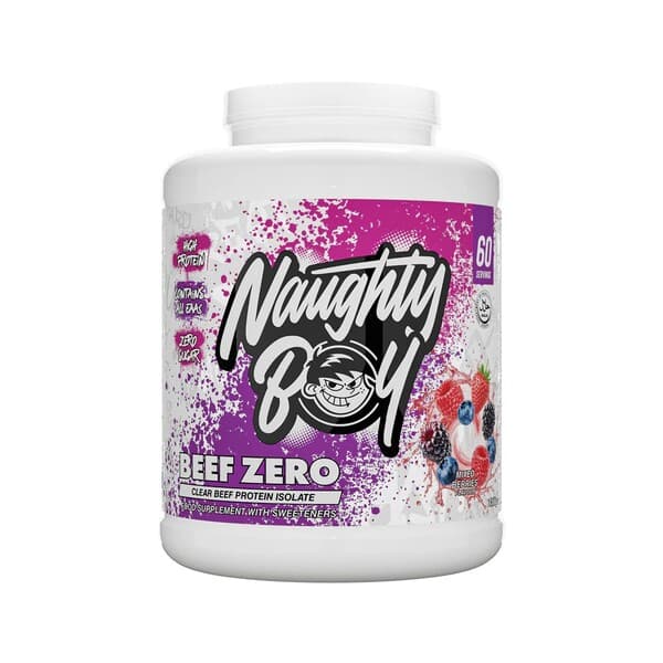 Naughty Boy - Beef Zero, Mixed Berries - 1800g – Naughty Boy förpackning