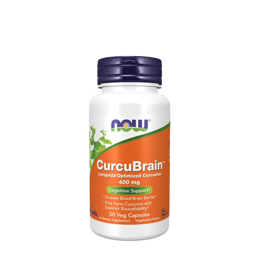 NOW Foods - Curcubrain - 50 Vcaps – NOW Foods förpackning