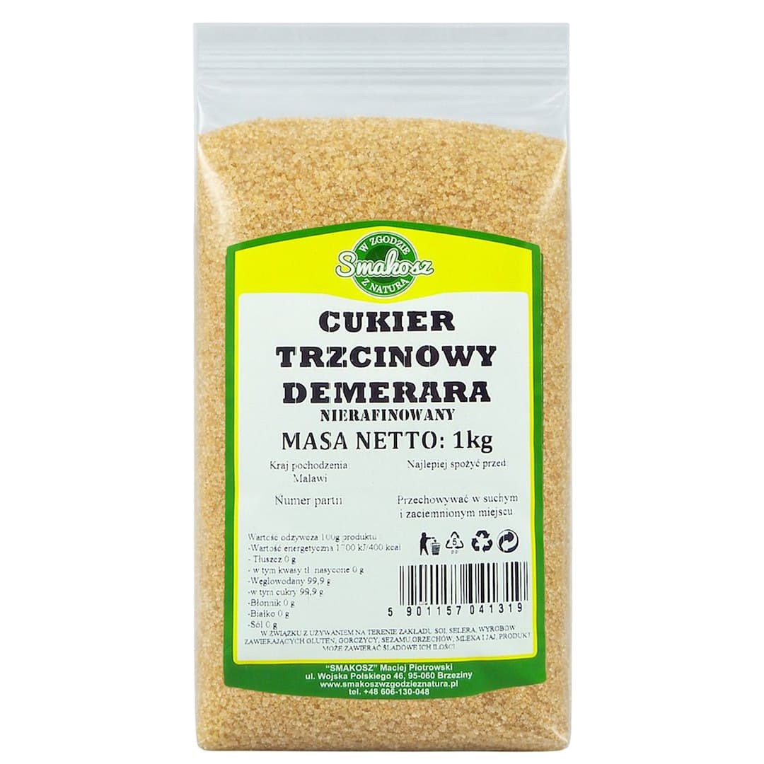 Smakosz - Demerara Cane Sugar - 1kg – Smakosz förpackning