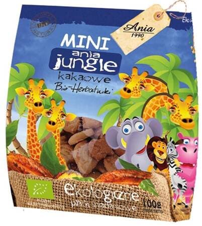 Bio Ania - Ciastka Kakaowe Mini Jungle BIO 100 g