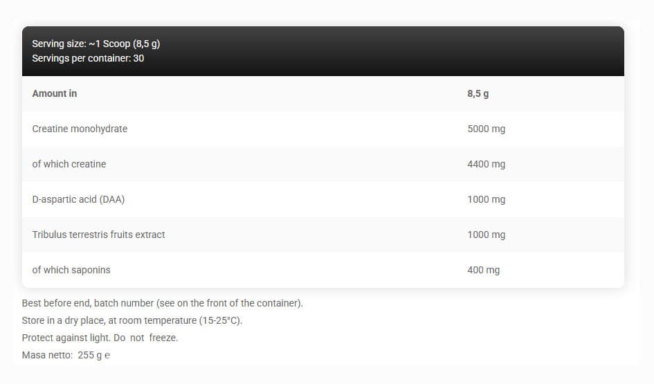 Kevin Levrone - Legendaarinen Testosteroni Creatine - Mango Lemon, 255g