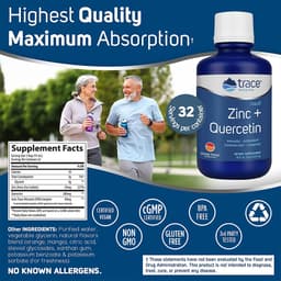 Trace Minerals Liquid Zinc + Quercetin - 16 Fl. oz.