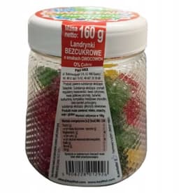 Landrynki - Fruit Mix Hard Candies with Stevia, No Added Sugar 160g