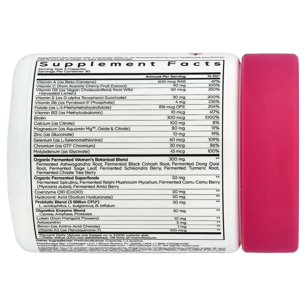 Codeage - Women'S Multivitamin 50+ - 90 Vegetable Caps