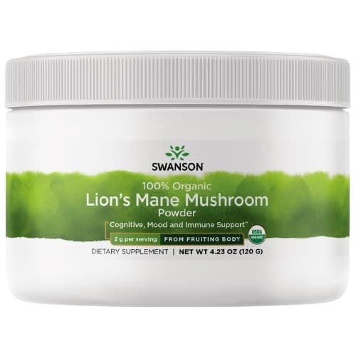 Swanson - Lion'S Mane Mushroom Powder - 120g – Swanson förpackning
