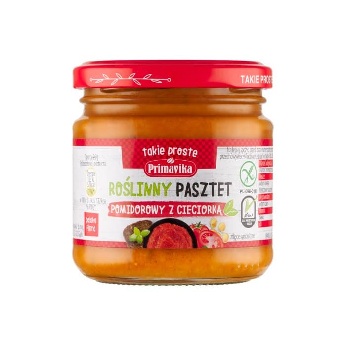 Primavika - Tomato Chickpea Plant-Based Pâté 160g – Primavika förpackning