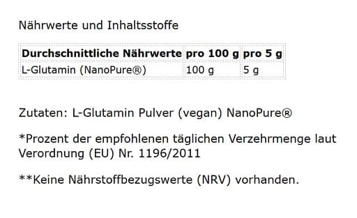 Genetic Nutrition - L-glutamin NanoPure - 500 g