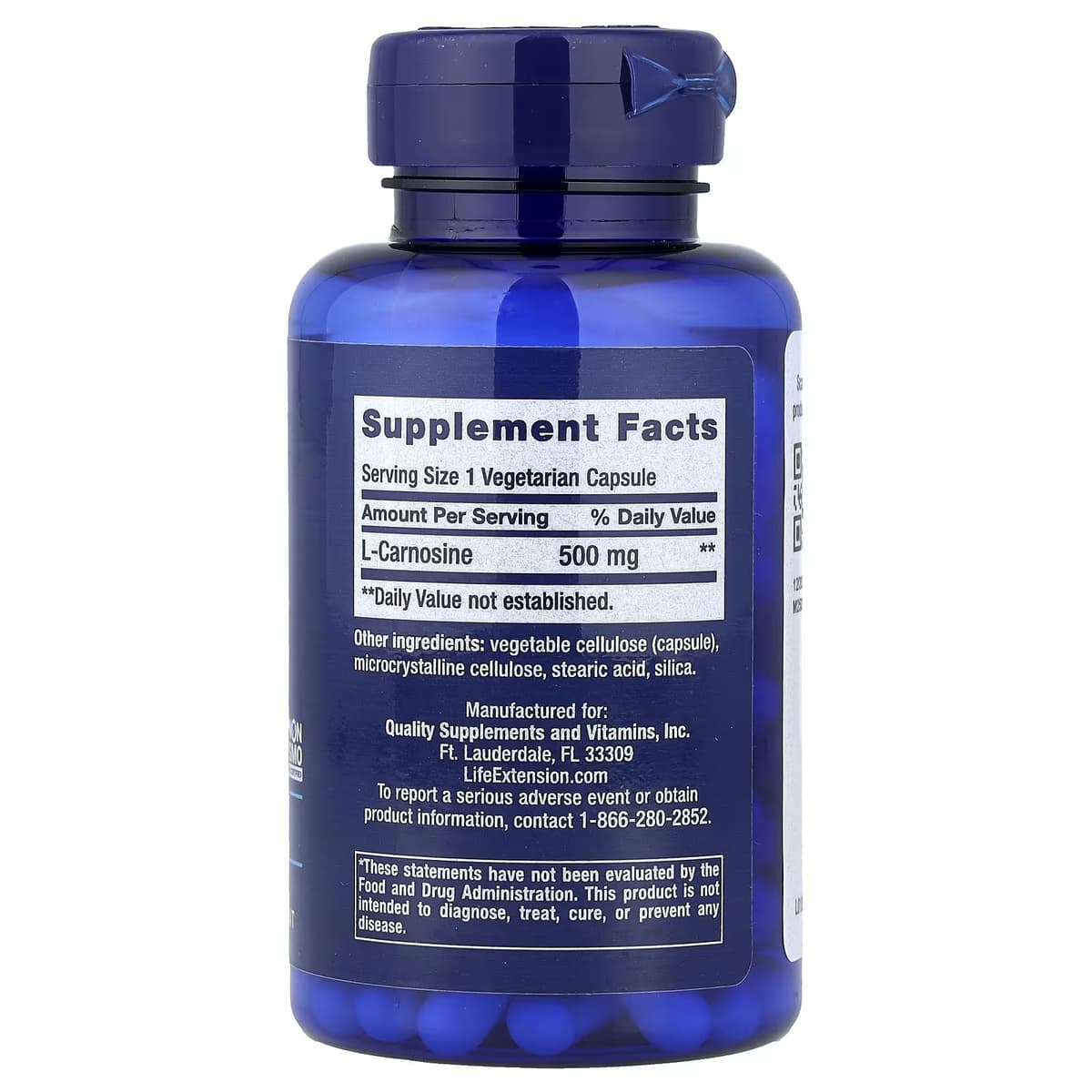 Life Extension - Carnosine - 500mg - 60 Vcaps