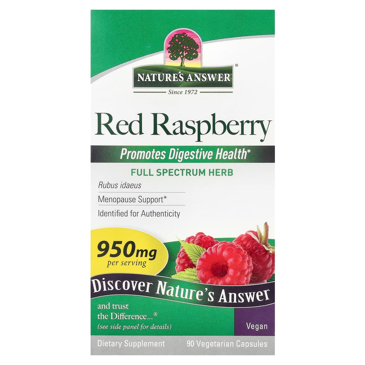 Nature's Answer - Red Raspberry - 90 Vcaps
