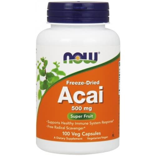 NOW Foods - Acai - 100 Veg Capsules – NOW Foods förpackning