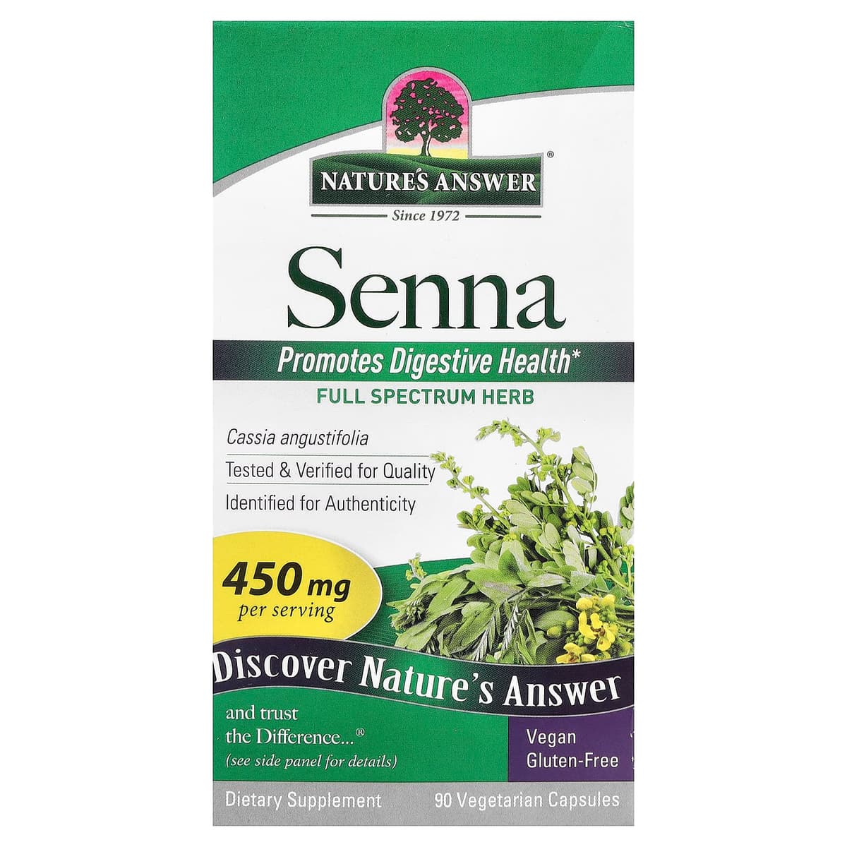 Nature'S Answer Senna Leaves - 90 Vcaps