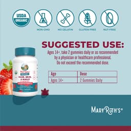 Maryruth'S Organic Hair, Skin, & Nails Gummies - Strawberry - 60 Gummies